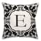 Black & White Monogram Indoor/Outdoor Pillow